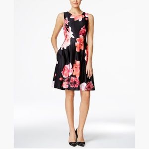 NWOT Calvin Klien Fit & Flare Floral Dress. Size 8